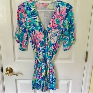 LILLY PULITZER XS Madilyn Romper Dive In Print